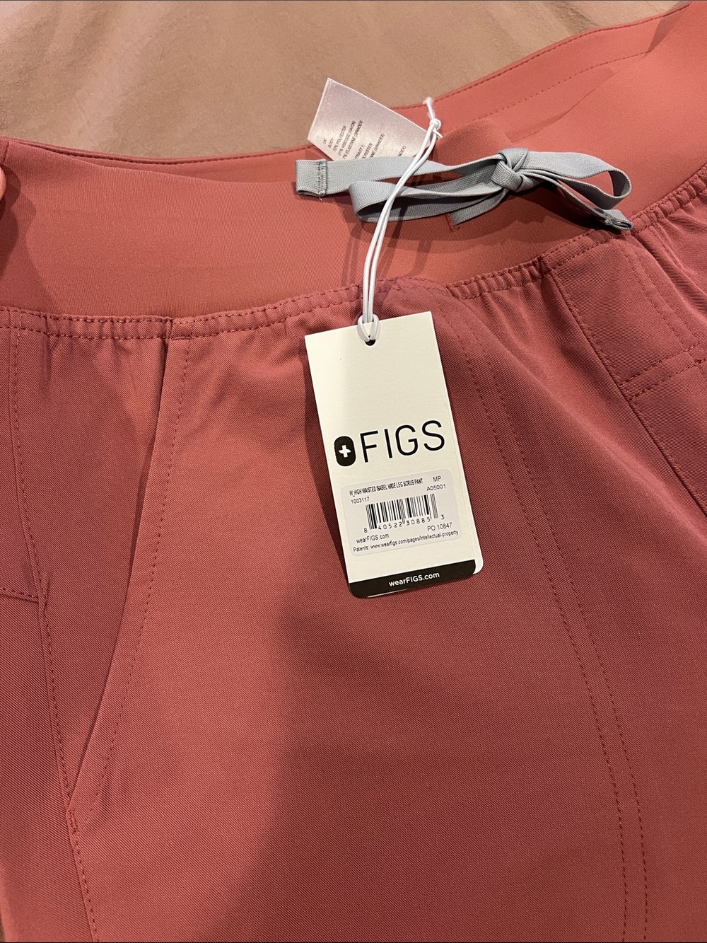 Figs Isabel High-Rise Wide- Leg Scrub Pant in Mauve - Picture 2 of 2